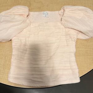 Abercrombie Kids Light Pink Puff Sleeve Top
